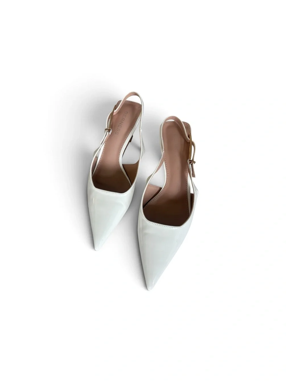 White Patent Slingback Heels